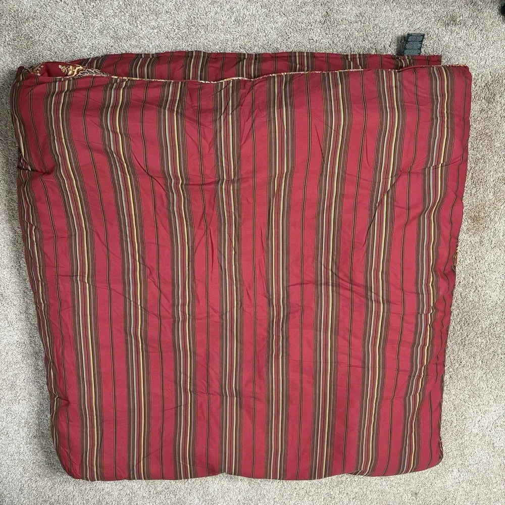 Vtg Lauren Ralph Lauren Comforter Full Queen Red Paisley Reverse Stripe